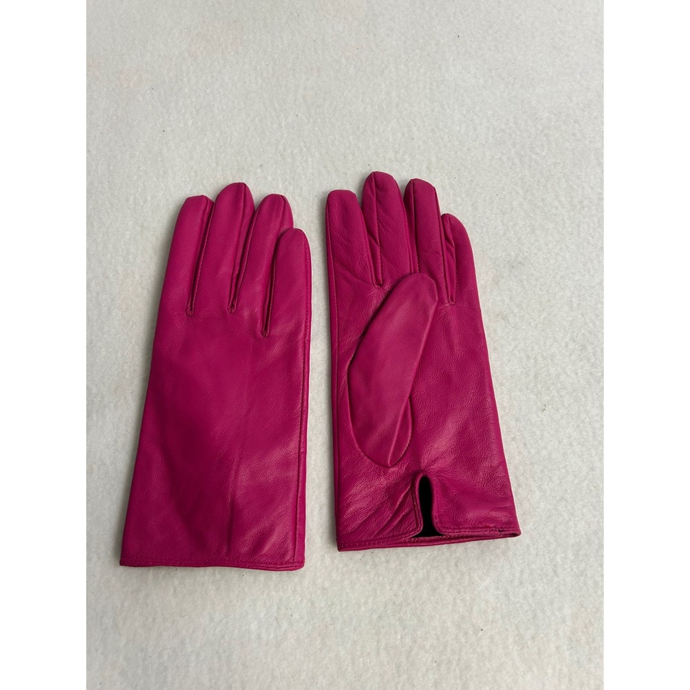 Barbiecore Womens M Pink Leather Fleece Lined Vented Cuff Gloves